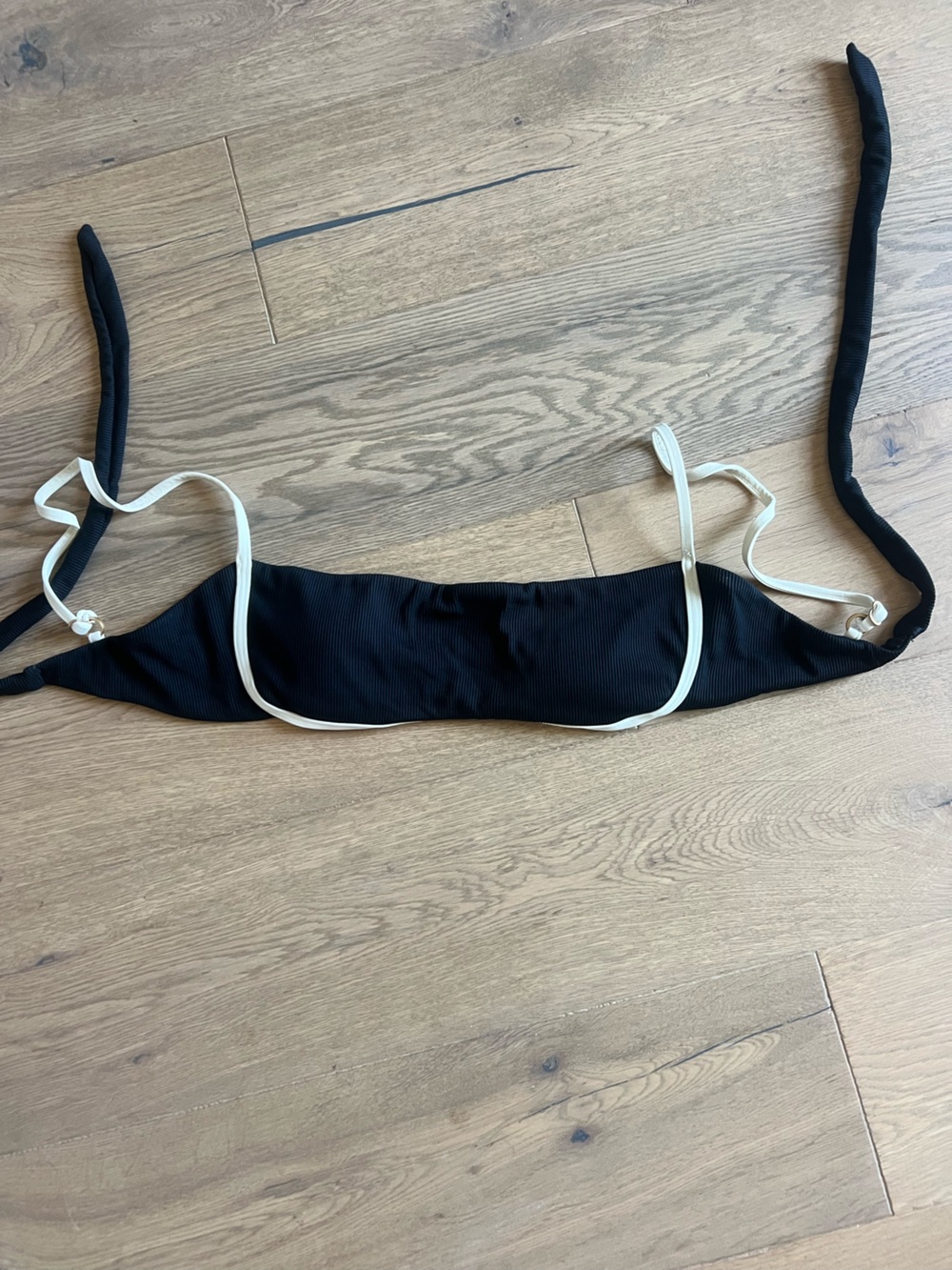 l*space Black Bandeau Top with White Trim